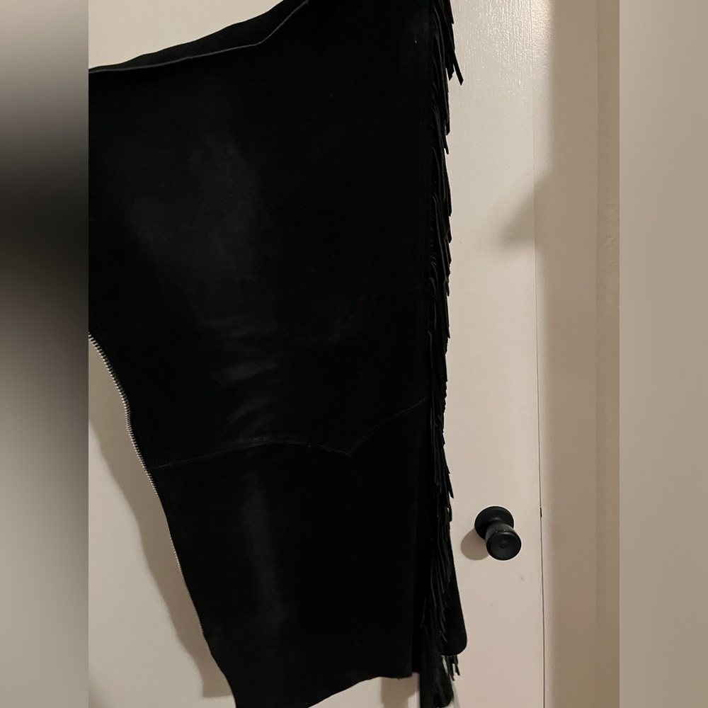 Black horse show chaps